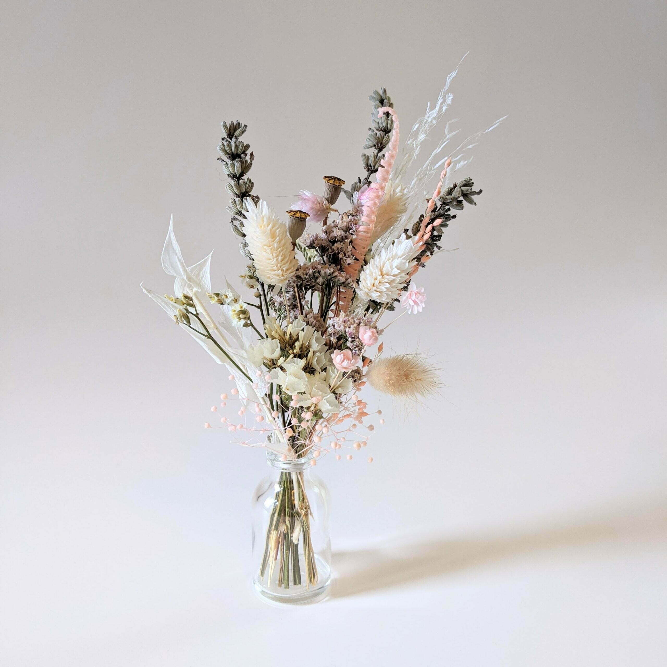 Mini bouquet de fleurs séchées pour décoration de table évènementielle