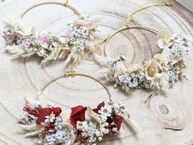 Mini couronne en fleurs séchées naturelles pour décoration bohème Charms par Flora Paris