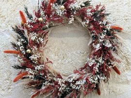 Couronne murale en fleurs naturelles séchées et stabilisées Félicie par Flora Paris