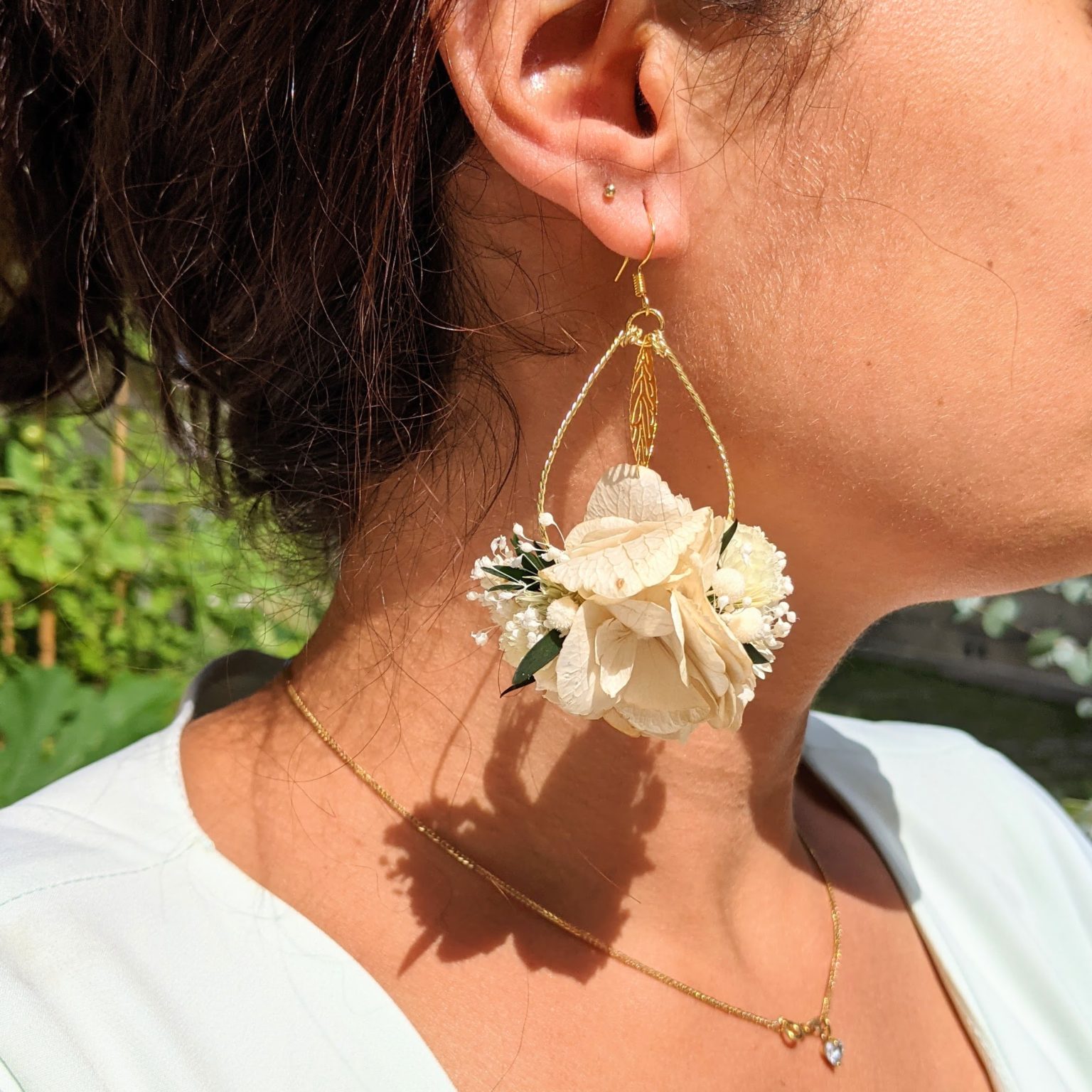 Boucles Doreilles De Mari E Artisanales En Fleurs S Ch Es Fleurs Stabilis Es In S Flora Paris