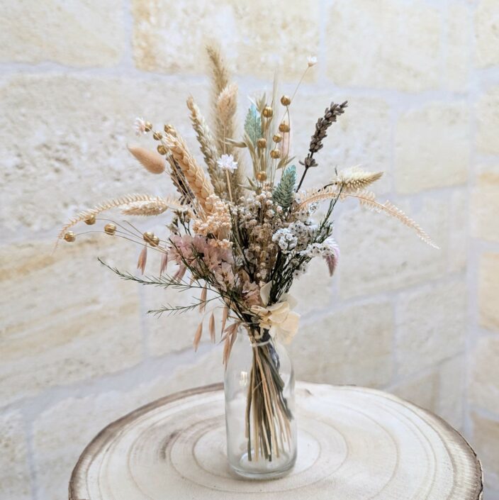 Petit bouquet de fleurs séchées naturelles pour décoration d’intérieur, Adélie